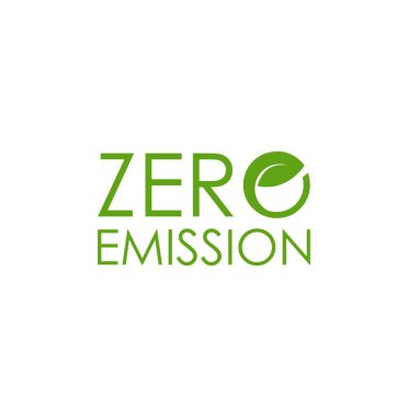 zero emission sign on white background clipart