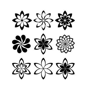 beyaz arkaplanda çiçek simgesi