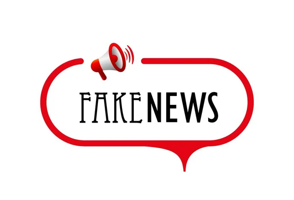 Fake News Schild Auf Weißem Hintergrund — Stockvektor
