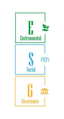 Beyaz arkaplanda esg simgeleri