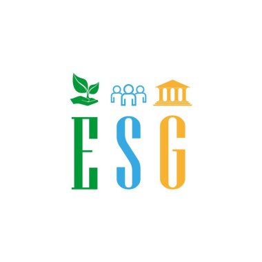 Beyaz arkaplanda esg simgeleri
