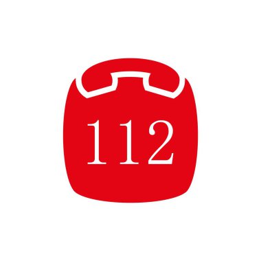 112 acil durum simgesi vektör çizimi