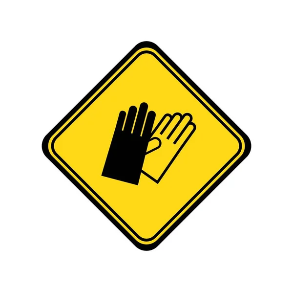 Handschoenenbordje Witte Achtergrond — Stockvector