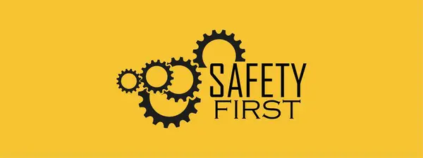 Yellow Safety First Sign Vector Icon — Stock Vector