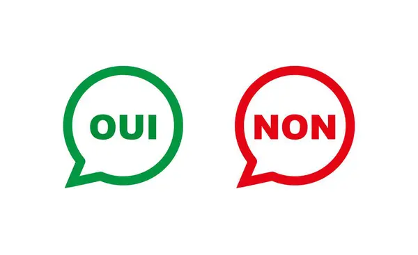 Oui Non Text White Background Yes French Language — Stock Vector