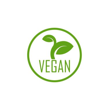 Beyaz arkaplanda vegan simgesi