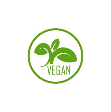 Beyaz arkaplanda vegan simgesi