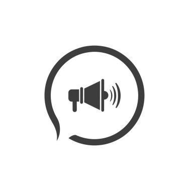 Beyaz arkaplanda megafon simgesi