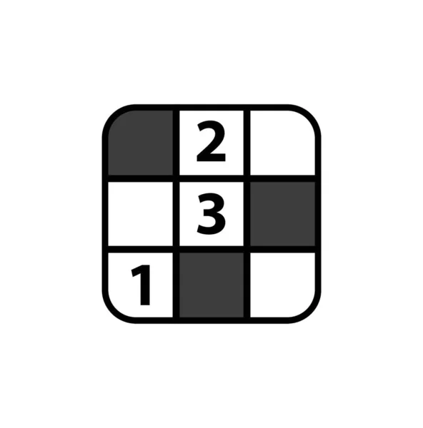 Kreuzworträtsel Symbol Auf Weißem Hintergrund — Stockvektor