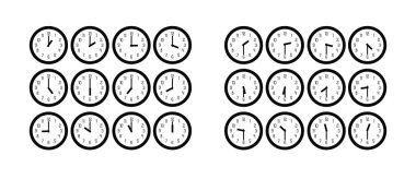 Analog duvar saati her saat 12 saat gösteriyor.