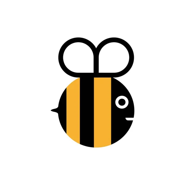 Bee Εικονίδιο Λευκό Φόντο — Διανυσματικό Αρχείο