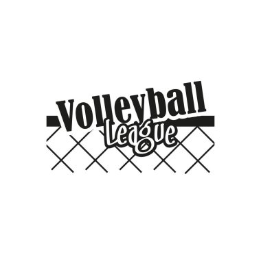 Beyaz arkaplanda voleybol logosu.