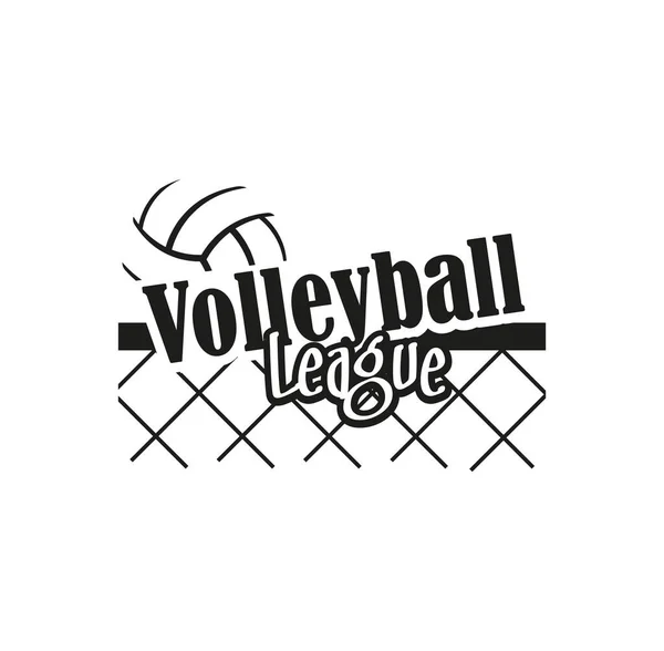 Logo Volley Sur Fond Blanc — Image vectorielle