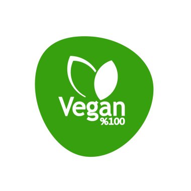 Beyaz arkaplanda vegan simgesi