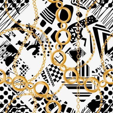 Değerli taşlar, altın zincirler ve incilerle süslenmiş kusursuz desenler..