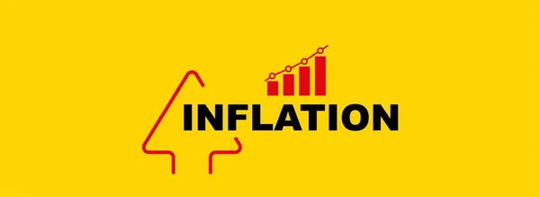 Signo Inflación Sobre Fondo Amarillo — Archivo Imágenes Vectoriales