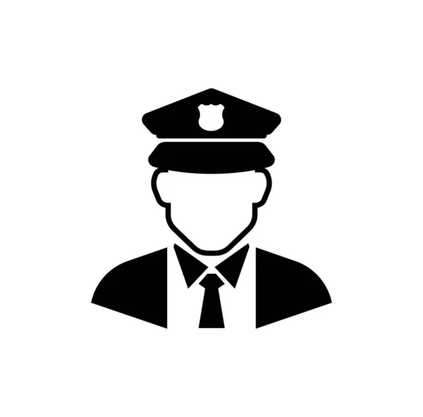 Police Man Icon White Background — Stock Vector