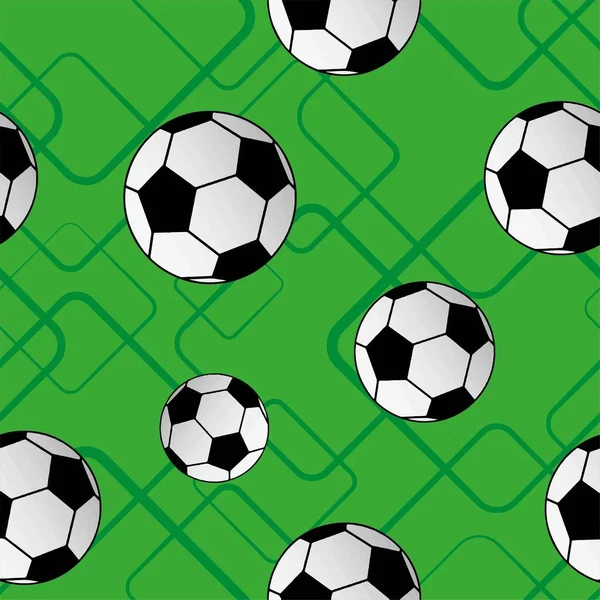 Carino Modello Senza Soluzione Continuità Con Palloni Calcio — Vettoriale Stock