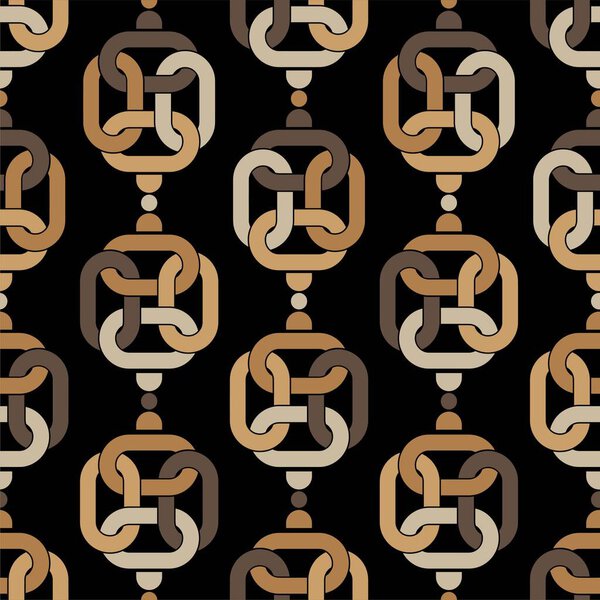 Seamless pattern decorated with chains and pearls.