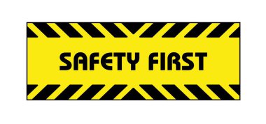 Sarı güvenlik işareti. vektör simgesi