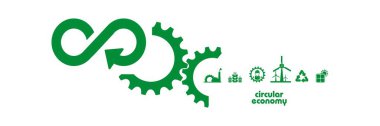 circular economy icons on white background