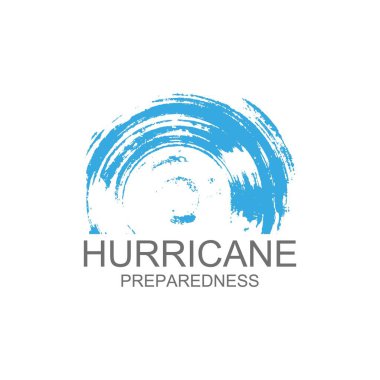 Beyaz arkaplanda kasırgaya hazırlık işareti