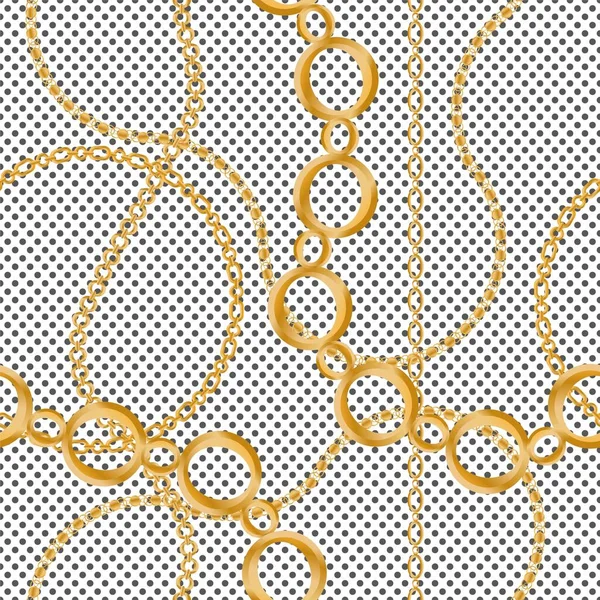 Motif Sans Couture Décoré Pierres Précieuses Chaînes Perles — Image vectorielle