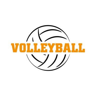 Beyaz arkaplanda voleybol logosu.
