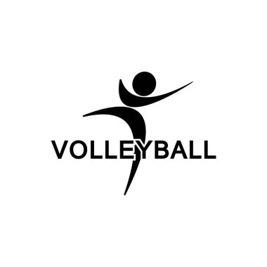 Beyaz arkaplanda voleybol logosu.
