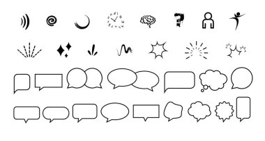 beyaz zemin üzerine konuşma balonu simgeler