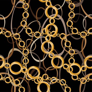 Zincir ve incilerle süslenmiş kusursuz desen..