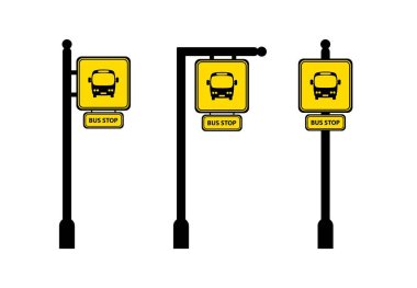 Beyaz arkaplanda otobüs durağı simgesi