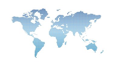 Beyaz arkaplanda dünya haritası