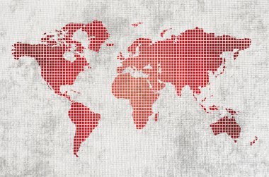 Beyaz arkaplanda dünya haritası