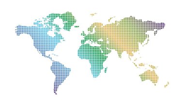 Mavi arkaplanda dünya haritası