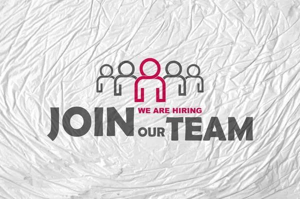join our team sign on white background