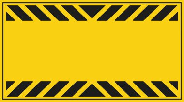 Sarı arkaplanda siyah çizgili uyarı işareti.