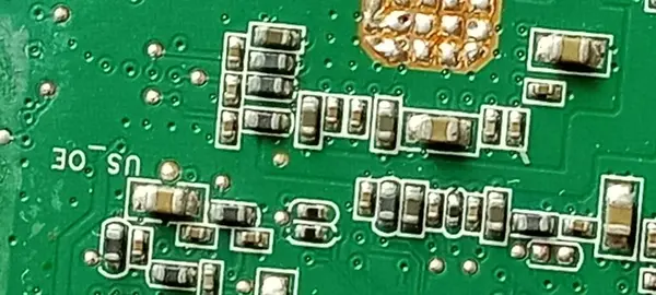 circuit board on green background