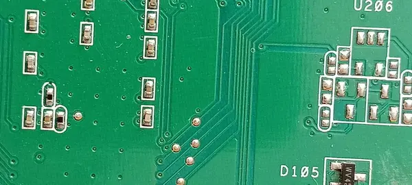 circuit board on green background