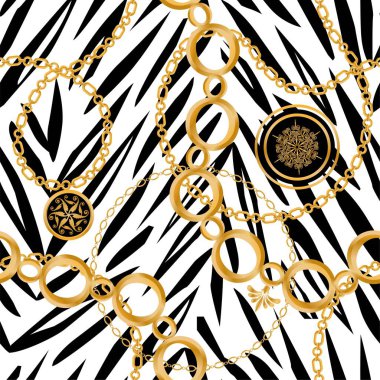 Değerli taşlar, altın zincirler ve incilerle süslenmiş kusursuz desenler..