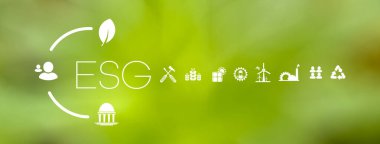 Beyaz arkaplanda esg simgeleri