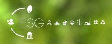 Beyaz arkaplanda esg simgeleri