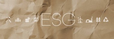 Beyaz arkaplanda esg simgeleri