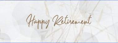 happy retirement card  on white background clipart