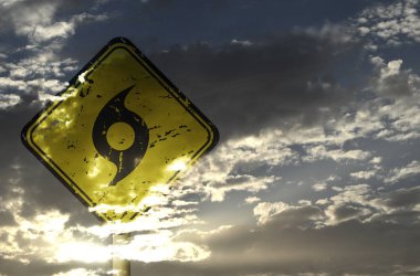 hurricane season sign on cloudy background