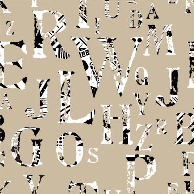 Siyah arkaplandaki harfler pürüzsüz desenli.