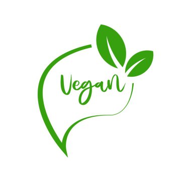 Beyaz arkaplanda vegan simgesi