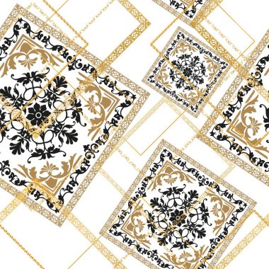 Zincir ve incilerle süslenmiş kusursuz desen..