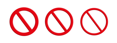 Beyaz arka plan üzerinde işareti girmeyin