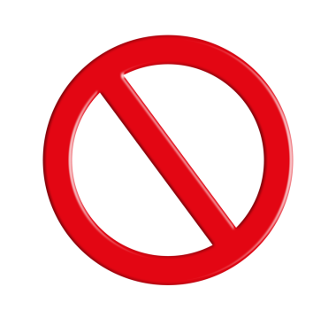 Beyaz arka plan üzerinde işareti girmeyin